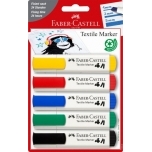 Tekstiilimarkerid Faber-Castell 5-värvi 
