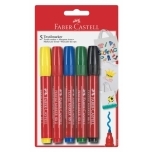 Tekstiilimarkerid Faber-Castell 5v