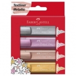 Tekstimarkerid Faber-Castell Metallic 4tk