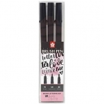 Pintselpliiatsite komplekt 3tk Must BRUSH Sakura