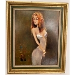 Neiu valge kleidi ja lillega 24x20cm  2012