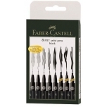 Pintsel-pliiats Faber-Castell PITT artist pen Must 199 8tk