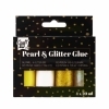 Glitter ja pärl liim Craft Sensations Kuldsed toonid 4x20ml