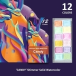 Akvarellvärvide komplket Candy pärlmutter toonid 12tk