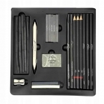 Grafiidi ja söe joonistamise komplekt 24tk Nassau