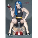 In Vino Veritas.Akrüülmaal lõuend papil. 30*21cm