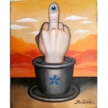 Lillepott.Akrüülmaal lõuend alusraamil. 25*20cm