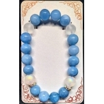 Akvamariin kaltsedon kivi ja kuukivi 10mm 20cm