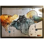 Jüri ristna õlimaal Lebab suur kuldlehtedega 22K ja hõbe 68x91 cm 2005.a