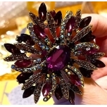 Vintage Stiilis Suur Sädelev Lilla Lille Pross 6cm