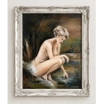 Akt.Blond.Valge raamis.Õlimaal.50*70cm